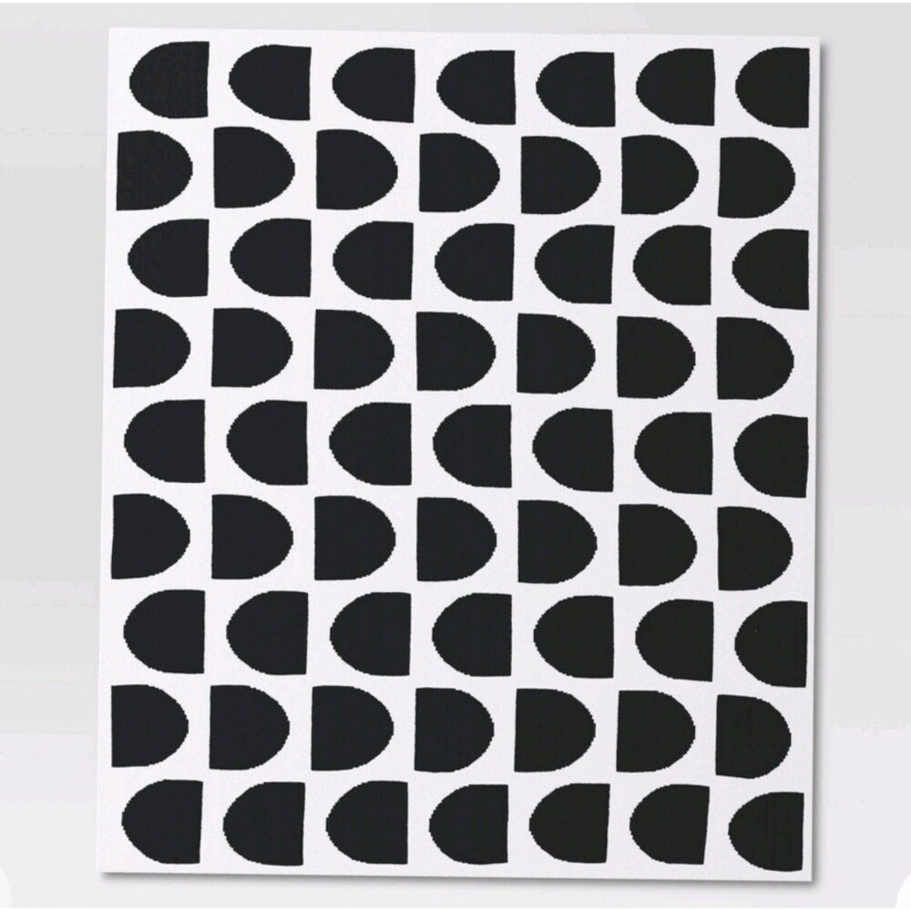 Reversible Knit Geo Throw Blanket 50x60 Black Threshold Cozy Midweight NEW - Picture 4 of 5